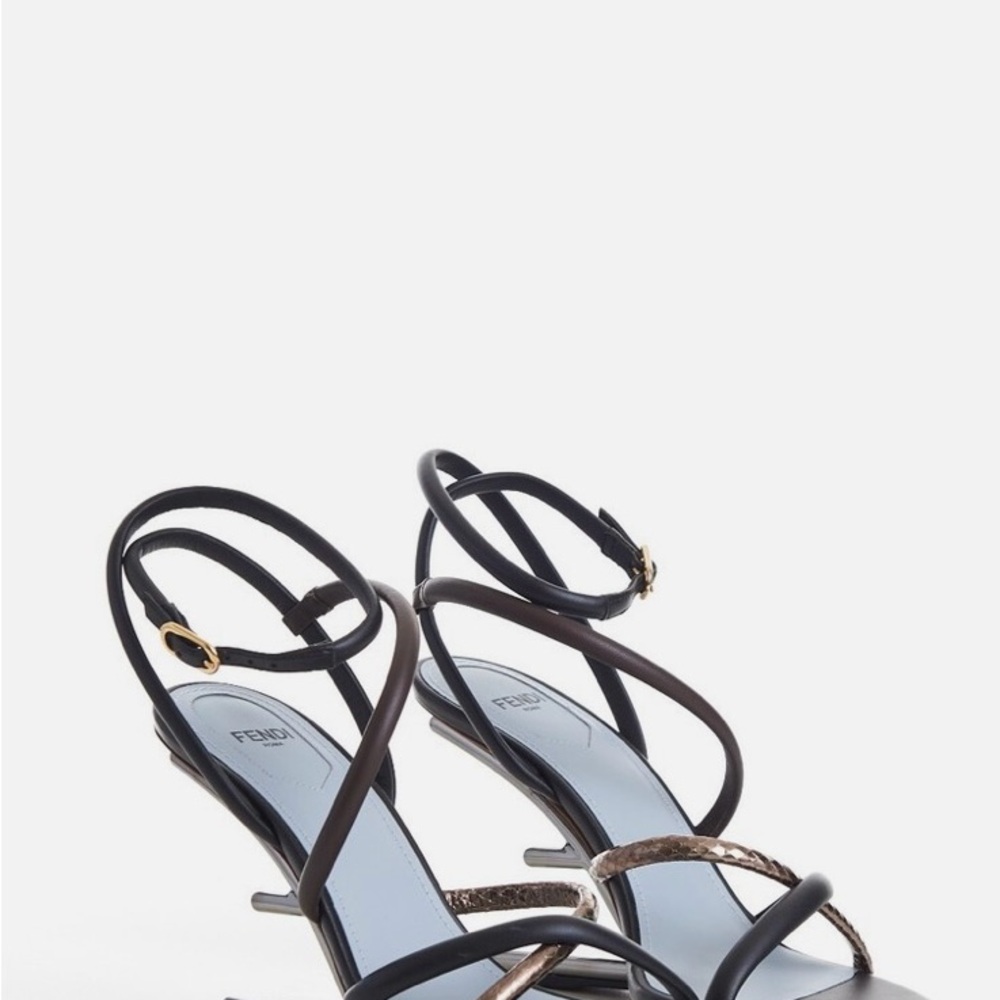 Fendi Elegant Black and Brown Sandals